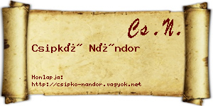 Csipkó Nándor névjegykártya